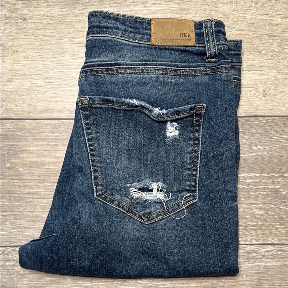 BKE Men's Blue Distressed Jeans